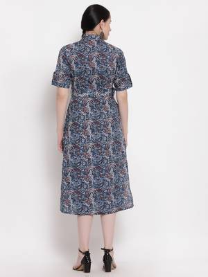 Blue printed cotton ethnic-kurtis 2