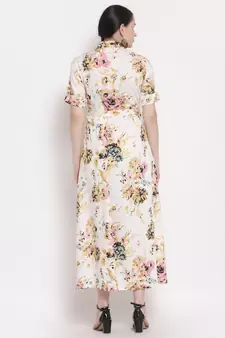 Pink printed rayon ethnic-kurtis