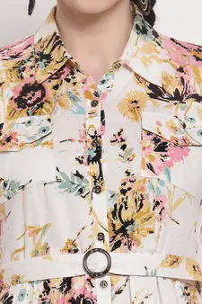 Pink printed rayon ethnic-kurtis