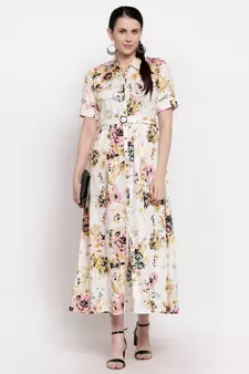 Pink printed rayon ethnic-kurtis