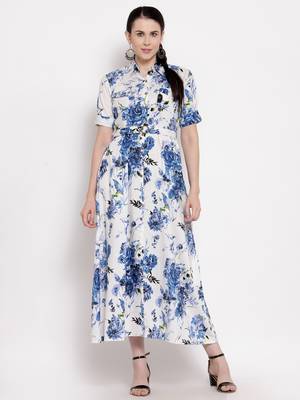 Blue printed rayon ethnic-kurtis 1