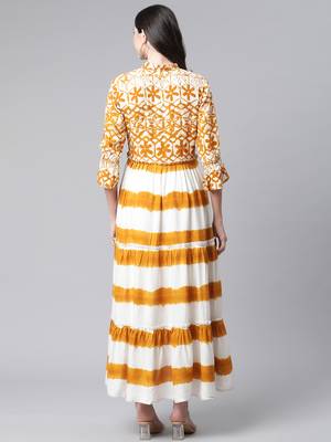 Mustard printed rayon ethnic-kurtis 2