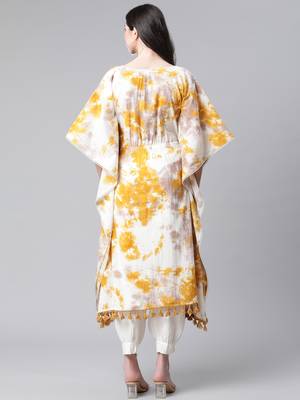 Mustard printed cotton ethnic-kurtis 2