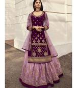 Wine Georgette Pakistani Salwar Suit