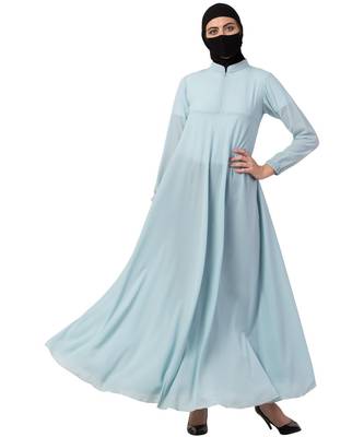 Sky Blue Abaya With Umbrella Flare 2
