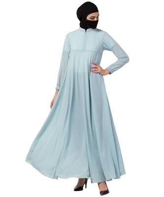 Sky Blue Abaya With Umbrella Flare 3