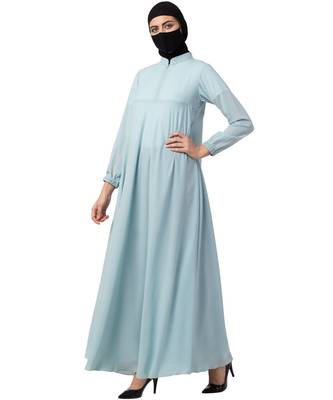 Sky Blue Abaya With Umbrella Flare 4