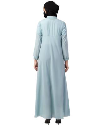 Sky Blue Abaya With Umbrella Flare 7