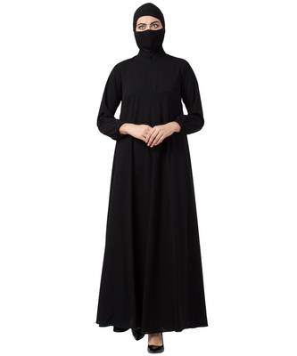 Black Umbrella Flare Abaya & Khimar Set 2
