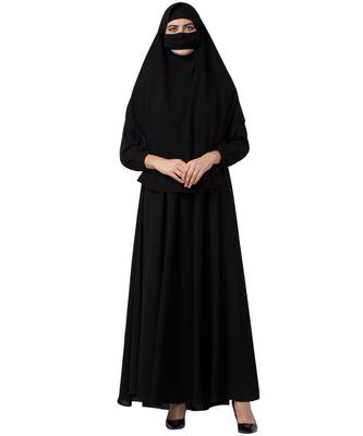 Black Umbrella Flare Abaya & Khimar Set 3