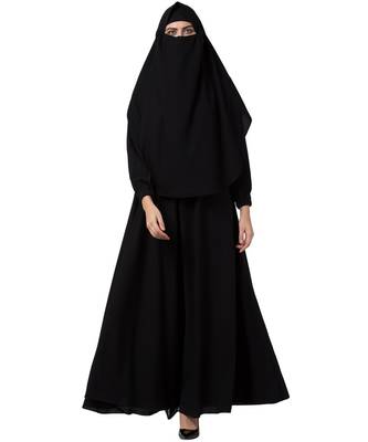 Black Umbrella Flare Abaya & Khimar Set 4