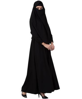 Black Umbrella Flare Abaya & Khimar Set 7