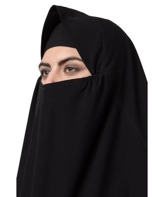 Black Umbrella Flare Abaya & Khimar Set 10