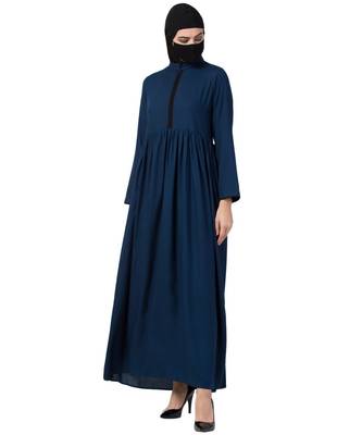 Elegant and Modest Blue Dress 1