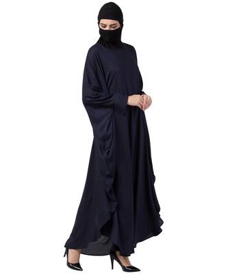 Navy Blue Cotton Rayon Kaftan Abaya 5