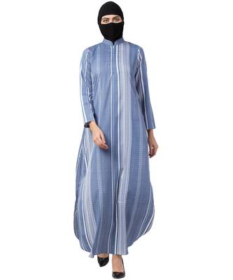 Blue Tunic Style Long Dress 1
