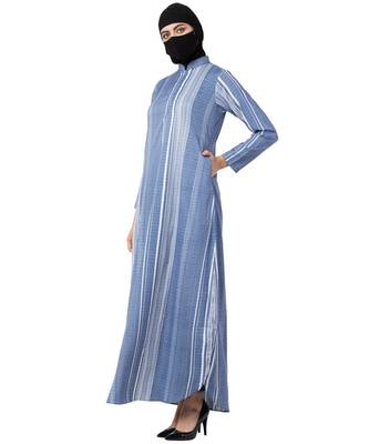 Blue Tunic Style Long Dress 3