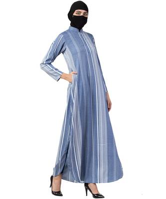 Blue Tunic Style Long Dress 4