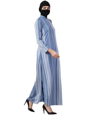 Blue Tunic Style Long Dress 5