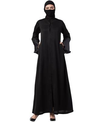 Black Abaya In kashibo Fabric 1