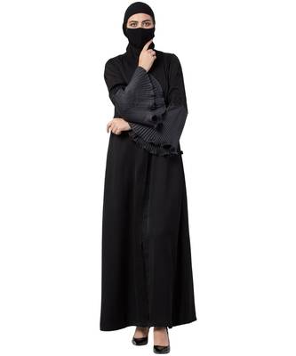 Black Abaya In kashibo Fabric 3