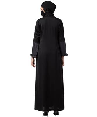 Black Abaya In kashibo Fabric 8