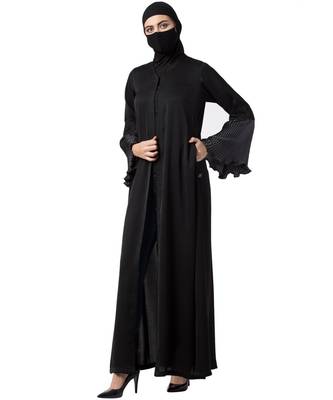 Black Abaya In kashibo Fabric 9