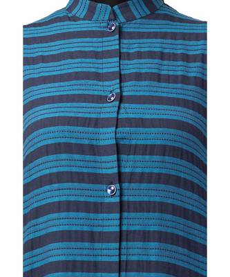 Teal Front Open Dress in Poly Cotton 8