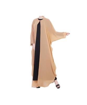 Beige three piece Abaya Set 9