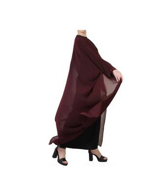 Wine three piece Abaya Set 6