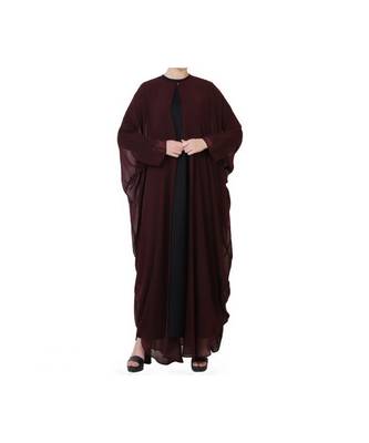 Wine three piece Abaya Set 8