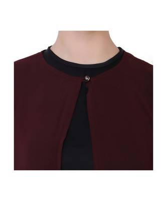 Wine three piece Abaya Set 10