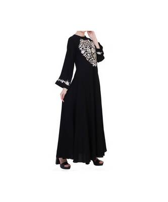 Black Umbrella Flare Dress With Embroidery 6