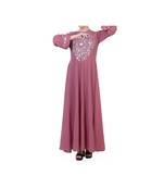 Pink Umbrella Flare Dress With Embroidery