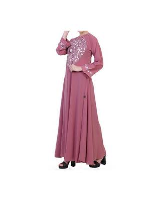 Pink Umbrella Flare Dress With Embroidery 5