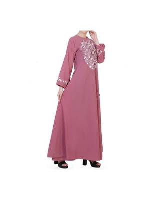 Pink Umbrella Flare Dress With Embroidery 6