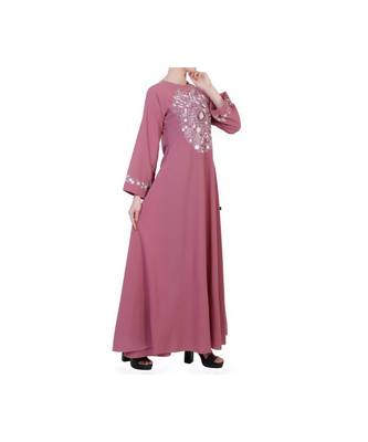 Pink Umbrella Flare Dress With Embroidery 7