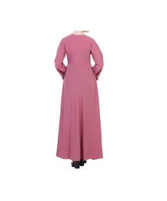 Pink Umbrella Flare Dress With Embroidery 8