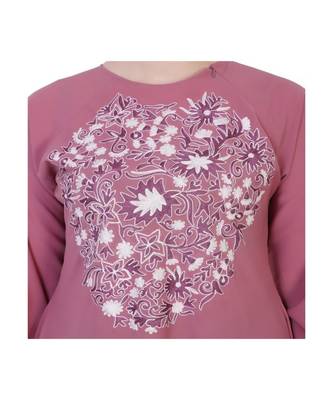 Pink Umbrella Flare Dress With Embroidery 9