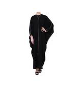 Black Open Kaftan Abaya In Free-Size.