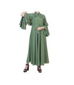 Jade Green Modest Dress In Modern Pattern