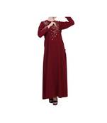 Maroon Modest Dress With Embroidery Work