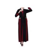 Maroon Dress With Attached Shrug And A Belt