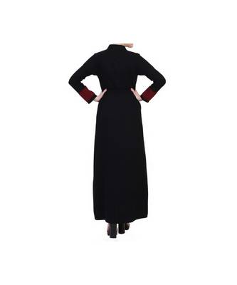 Maroon Dress With Attached Shrug And A Belt 5
