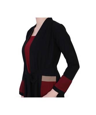 Maroon Dress With Attached Shrug And A Belt 6