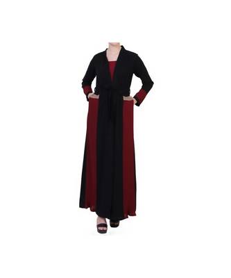 Maroon Dress With Attached Shrug And A Belt 8