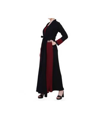 Maroon Dress With Attached Shrug And A Belt 9