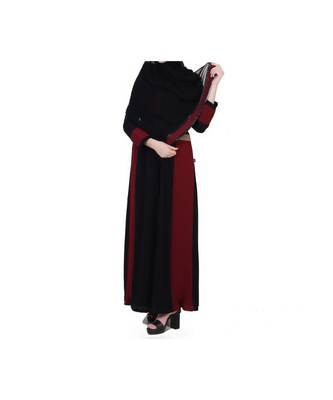 Maroon Dress With Attached Shrug And A Belt 10