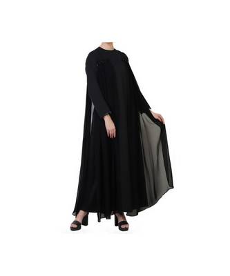 Black Occasion Wear Gown In Abaya Fit 3