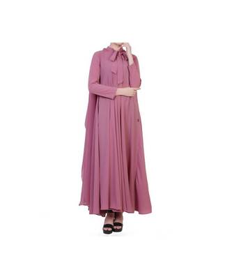 Pink Occasion Wear Gown In Abaya Fit 1